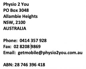 Home Visit Physiotherapy Northern beaches North Shore Central coast